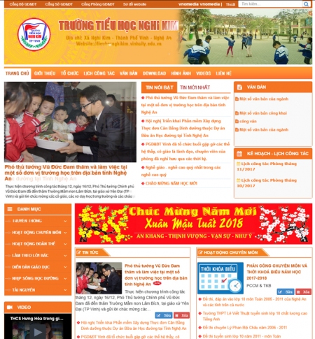 WEBSITE TRƯỜNG TIỂU HỌC